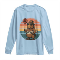 Funny Capybara Long Sleeve Shirt Be Capy Do Not Worry For Animal Lovers - Wonder Print Shop