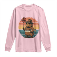 Funny Capybara Long Sleeve Shirt Be Capy Do Not Worry For Animal Lovers - Wonder Print Shop