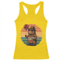 Funny Capybara Racerback Tank Top Be Capy Do Not Worry For Animal Lovers - Wonder Print Shop