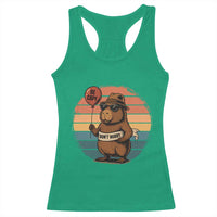 Funny Capybara Racerback Tank Top Be Capy Do Not Worry For Animal Lovers - Wonder Print Shop