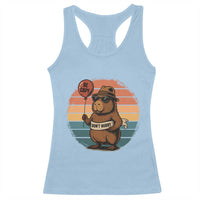 Funny Capybara Racerback Tank Top Be Capy Do Not Worry For Animal Lovers - Wonder Print Shop