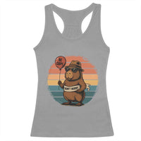 Funny Capybara Racerback Tank Top Be Capy Do Not Worry For Animal Lovers - Wonder Print Shop