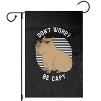 Funny Capybara Garden Flag Do Not Worry Be Capy Chill Animal Lover Gift - Wonder Print Shop