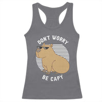 Funny Capybara Racerback Tank Top Do Not Worry Be Capy Chill Animal Lover Gift - Wonder Print Shop