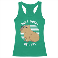 Funny Capybara Racerback Tank Top Do Not Worry Be Capy Chill Animal Lover Gift - Wonder Print Shop