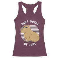 Funny Capybara Racerback Tank Top Do Not Worry Be Capy Chill Animal Lover Gift - Wonder Print Shop