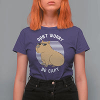 Funny Capybara T Shirt For Women Do Not Worry Be Capy Chill Animal Lover Gift - Wonder Print Shop