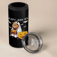 Funny Halloween Capy Boo Ra 4 in 1 Can Cooler Tumbler Cute Capybara Boo Ghost