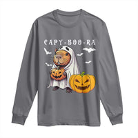 Funny Halloween Capy Boo Ra Long Sleeve Shirt Cute Capybara Boo Ghost - Wonder Print Shop