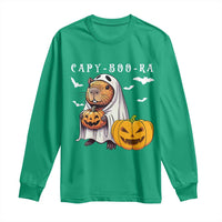 Funny Halloween Capy Boo Ra Long Sleeve Shirt Cute Capybara Boo Ghost - Wonder Print Shop