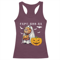 Funny Halloween Capy Boo Ra Racerback Tank Top Cute Capybara Boo Ghost - Wonder Print Shop