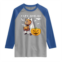 Funny Halloween Capy Boo Ra Raglan Shirt Cute Capybara Boo Ghost - Wonder Print Shop