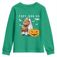 Funny Halloween Capy Boo Ra Youth Sweatshirt Cute Capybara Boo Ghost - Wonder Print Shop