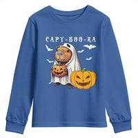 Funny Halloween Capy Boo Ra Youth Sweatshirt Cute Capybara Boo Ghost - Wonder Print Shop
