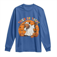 Funny Capybara Halloween Long Sleeve Shirt Trick Or Treat Cute Cappy Boo Ghost - Wonder Print Shop