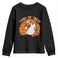 Funny Capybara Halloween Youth Sweatshirt Trick Or Treat Cute Cappy Boo Ghost - Wonder Print Shop