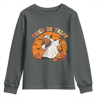 Funny Capybara Halloween Youth Sweatshirt Trick Or Treat Cute Cappy Boo Ghost - Wonder Print Shop
