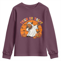 Funny Capybara Halloween Youth Sweatshirt Trick Or Treat Cute Cappy Boo Ghost - Wonder Print Shop