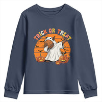 Funny Capybara Halloween Youth Sweatshirt Trick Or Treat Cute Cappy Boo Ghost - Wonder Print Shop