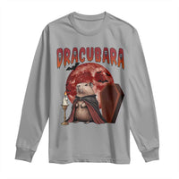 Halloween Capybara Long Sleeve Shirt Funny Dracubara In Dracula Outfit - Wonder Print Shop