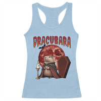 Halloween Capybara Racerback Tank Top Funny Dracubara In Dracula Outfit - Wonder Print Shop