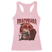Halloween Capybara Racerback Tank Top Funny Dracubara In Dracula Outfit - Wonder Print Shop