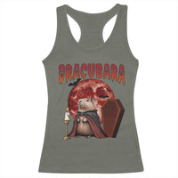 Halloween Capybara Racerback Tank Top Funny Dracubara In Dracula Outfit - Wonder Print Shop
