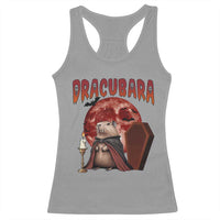 Halloween Capybara Racerback Tank Top Funny Dracubara In Dracula Outfit - Wonder Print Shop