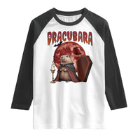 Halloween Capybara Raglan Shirt Funny Dracubara In Dracula Outfit - Wonder Print Shop