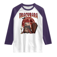 Halloween Capybara Raglan Shirt Funny Dracubara In Dracula Outfit - Wonder Print Shop