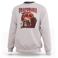 Halloween Capybara Sweatshirt Funny Dracubara In Dracula Outfit - Wonder Print Shop