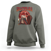Halloween Capybara Sweatshirt Funny Dracubara In Dracula Outfit - Wonder Print Shop