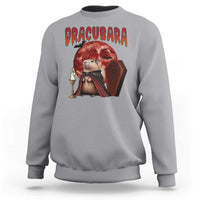 Halloween Capybara Sweatshirt Funny Dracubara In Dracula Outfit - Wonder Print Shop