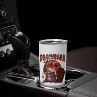 Halloween Capybara Tumbler Cup Funny Dracubara In Dracula Outfit