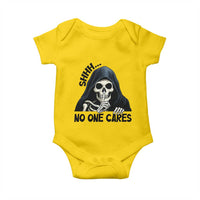 Funny Skeleton Humor Baby Onesie Shhh No One Cares - Wonder Print Shop