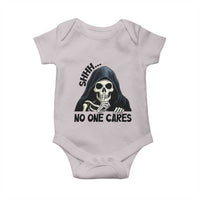 Funny Skeleton Humor Baby Onesie Shhh No One Cares - Wonder Print Shop
