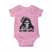 Funny Skeleton Humor Baby Onesie Shhh No One Cares - Wonder Print Shop