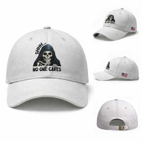 Funny Skeleton Humor Baseball Cap Shhh No One Cares