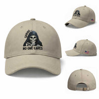 Funny Skeleton Humor Baseball Cap Shhh No One Cares