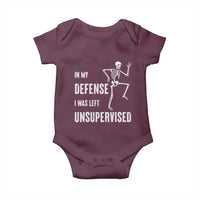 Funny Sarcastic Baby Onesie In My Defence I Was Left Unsupervised - Wonder Print Shop