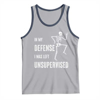 Funny Sarcastic Tank Top In My Defence I Was Left Unsupervised - Wonder Print Shop