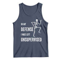 Funny Sarcastic Tank Top In My Defence I Was Left Unsupervised - Wonder Print Shop