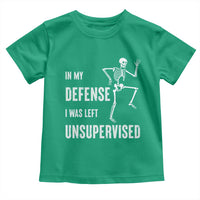 Funny Sarcastic Toddler T Shirt In My Defence I Was Left Unsupervised - Wonder Print Shop