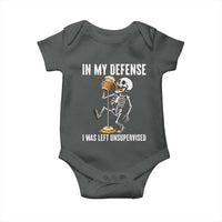 Funny Skeleton Beer Baby Onesie In My Defence I Was Left Unsupervised - Wonder Print Shop
