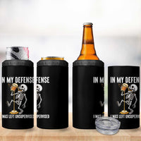 Funny Skeleton Beer 4 in 1 Can Cooler Tumbler In My Defence I Was Left Unsupervised