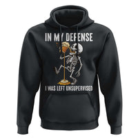 Funny Skeleton Beer Hoodie In My Defence I Was Left Unsupervised - Wonder Print Shop