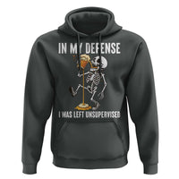 Funny Skeleton Beer Hoodie In My Defence I Was Left Unsupervised - Wonder Print Shop