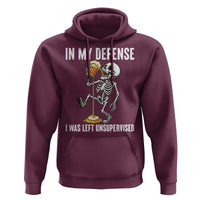 Funny Skeleton Beer Hoodie In My Defence I Was Left Unsupervised - Wonder Print Shop