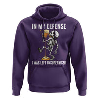Funny Skeleton Beer Hoodie In My Defence I Was Left Unsupervised - Wonder Print Shop