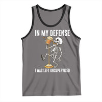 Funny Skeleton Beer Tank Top In My Defence I Was Left Unsupervised - Wonder Print Shop